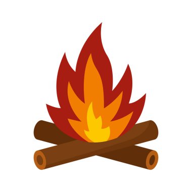 kamp ateşi ikon vektör tasarım şablonu beyaz arkaplan