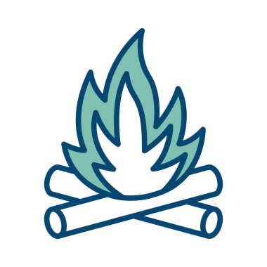 kamp ateşi ikon vektör tasarım şablonu beyaz arkaplan