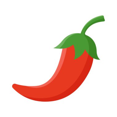 Beyaz arkaplanda chilli pepper simge vektör tasarım şablonu