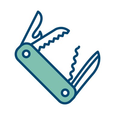 katlanır bıçak simgesi vektör tasarım şablonu beyaz arkaplan