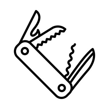 katlanır bıçak simgesi vektör tasarım şablonu beyaz arkaplan