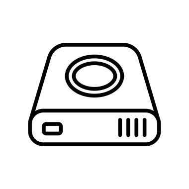 Sabit disk sürücü simgesi vektör tasarım şablonu beyaz arkaplan