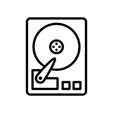 Sabit disk sürücü simgesi vektör tasarım şablonu beyaz arkaplan