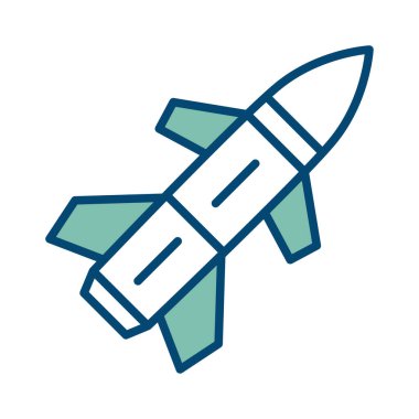 Beyaz arkaplanda füze simgesi tasarım şablonu