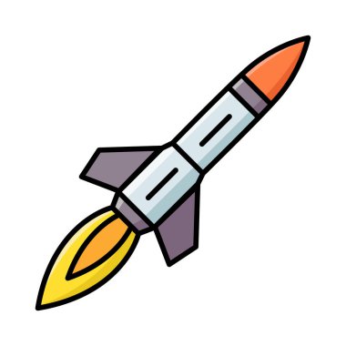 Beyaz arkaplanda füze simgesi tasarım şablonu