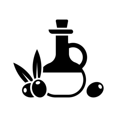 Beyaz arkaplanda zeytin yağı ikonu tasarım şablonu