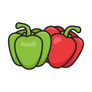 Paprika simge vektör tasarım şablonu beyaz arkaplan