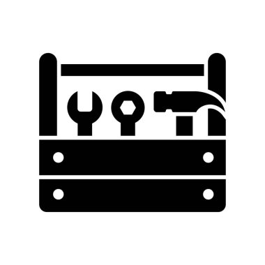 beyaz arkaplanda araç kutusu simgesi vektör tasarım şablonu