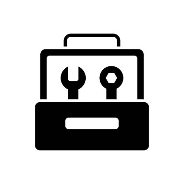 beyaz arkaplanda araç kutusu simgesi vektör tasarım şablonu