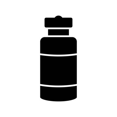 Beyaz arkaplanda su şişesi ikonu vektör tasarım şablonu