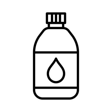 Beyaz arkaplanda su şişesi ikonu vektör tasarım şablonu