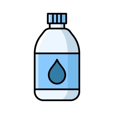 Beyaz arkaplanda su şişesi ikonu vektör tasarım şablonu