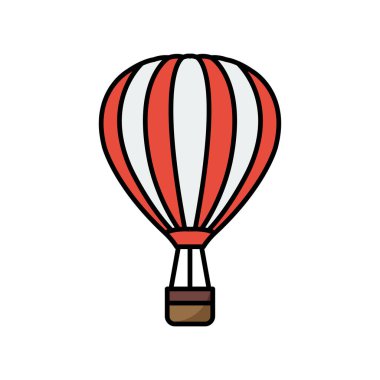 Beyaz arkaplanda hava balonu ikonu vektör tasarım şablonu