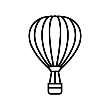 Beyaz arkaplanda hava balonu ikonu vektör tasarım şablonu