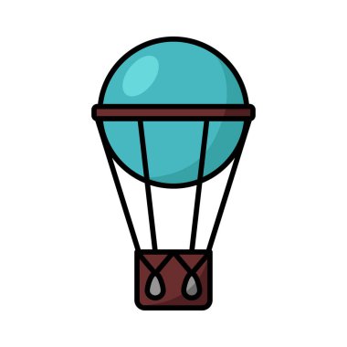 Beyaz arkaplanda hava balonu ikonu vektör tasarım şablonu