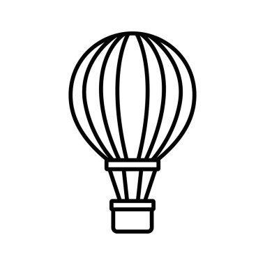 Beyaz arkaplanda hava balonu ikonu vektör tasarım şablonu