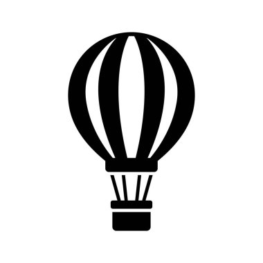 Beyaz arkaplanda hava balonu ikonu vektör tasarım şablonu