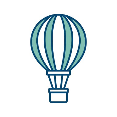 Beyaz arkaplanda hava balonu ikonu vektör tasarım şablonu