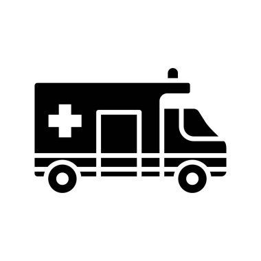 beyaz arkaplanda ambülans simgesi tasarım şablonu