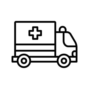 beyaz arkaplanda ambülans simgesi tasarım şablonu