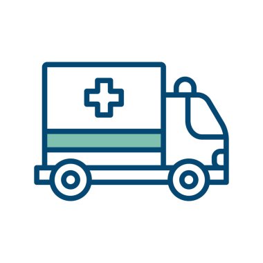 beyaz arkaplanda ambülans simgesi tasarım şablonu