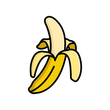 Beyaz arkaplanda muz ikonu tasarım şablonu