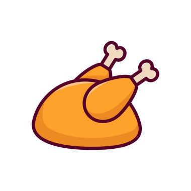 tavuk eti simgesi vektör tasarım şablonu beyaz arkaplan