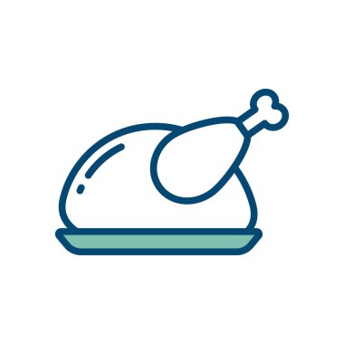 tavuk eti simgesi vektör tasarım şablonu beyaz arkaplan