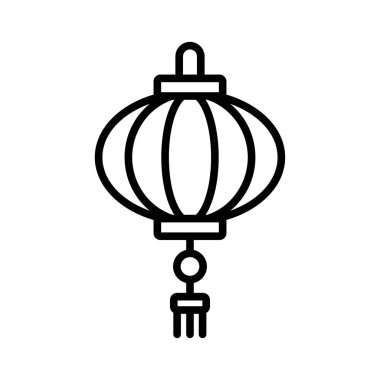 Beyaz arkaplanda Çince fener ikonu vektör tasarım şablonu