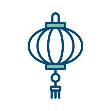 Beyaz arkaplanda Çince fener ikonu vektör tasarım şablonu