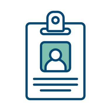 Beyaz arkaplanda kimlik kartı simgesi vektör tasarım şablonu