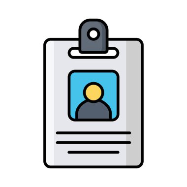 Beyaz arkaplanda kimlik kartı simgesi vektör tasarım şablonu