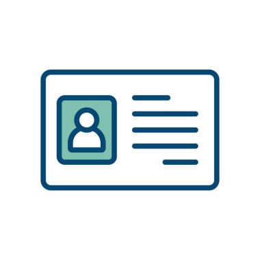 Beyaz arkaplanda kimlik kartı simgesi vektör tasarım şablonu