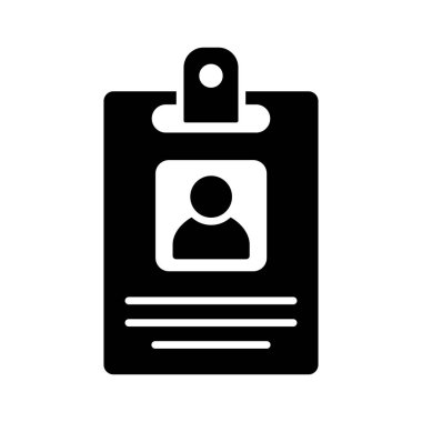 Beyaz arkaplanda kimlik kartı simgesi vektör tasarım şablonu