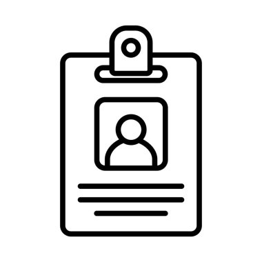 Beyaz arkaplanda kimlik kartı simgesi vektör tasarım şablonu