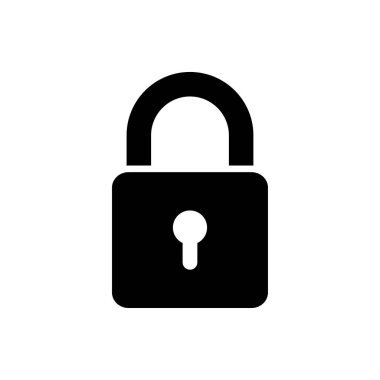 asma kilit ikon vektör tasarım şablonu beyaz arkaplanda