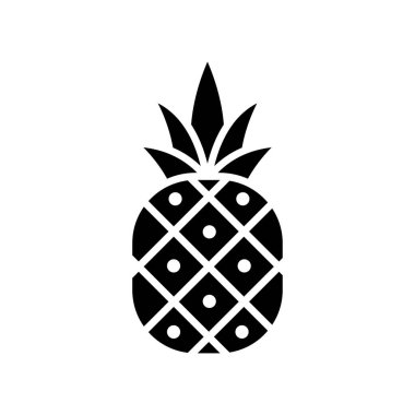 ananas simgesi vektör tasarım şablonu beyaz arkaplanda