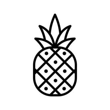 ananas simgesi vektör tasarım şablonu beyaz arkaplanda