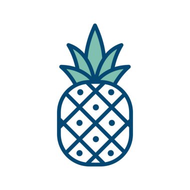 ananas simgesi vektör tasarım şablonu beyaz arkaplanda