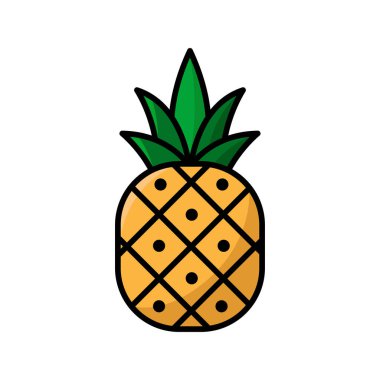 ananas simgesi vektör tasarım şablonu beyaz arkaplanda