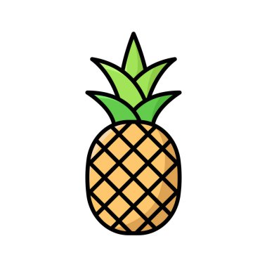 ananas simgesi vektör tasarım şablonu beyaz arkaplanda