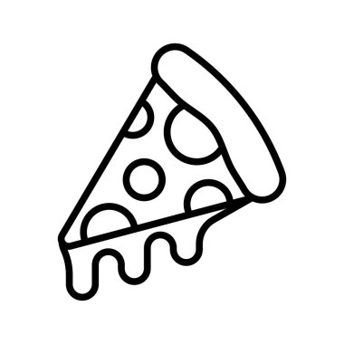 Beyaz arkaplanda pizza simgesi tasarım şablonu