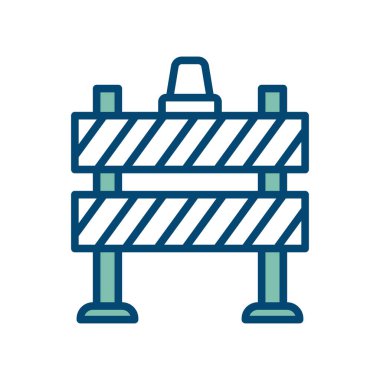 yol bariyeri vektör tasarım şablonu beyaz arkaplan