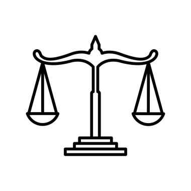 Adalet simgesi vektör tasarım şablonu beyaz arkaplan