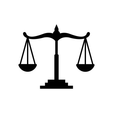 Adalet simgesi vektör tasarım şablonu beyaz arkaplan