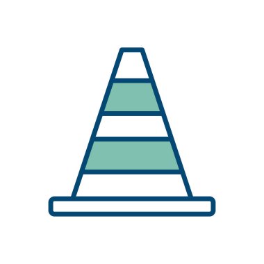 Beyaz arkaplanda trafik konisi simgesi vektör tasarım şablonu