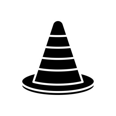 Beyaz arkaplanda trafik konisi simgesi vektör tasarım şablonu