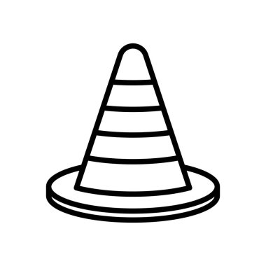 Beyaz arkaplanda trafik konisi simgesi vektör tasarım şablonu