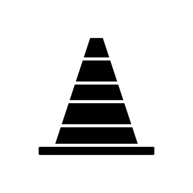 Beyaz arkaplanda trafik konisi simgesi vektör tasarım şablonu