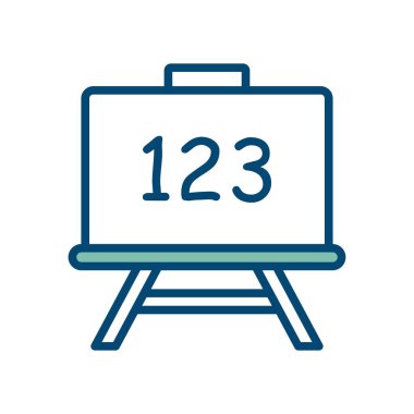 beyaz arkaplanda karatahta simge vektör tasarım şablonu